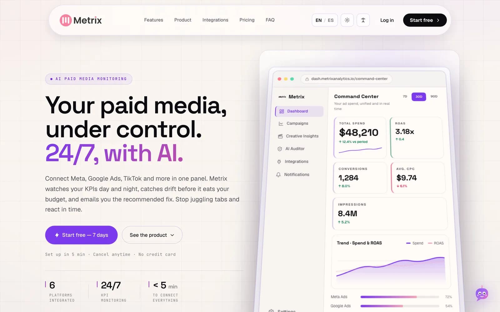 Metrix Analytics — Plataforma SaaS